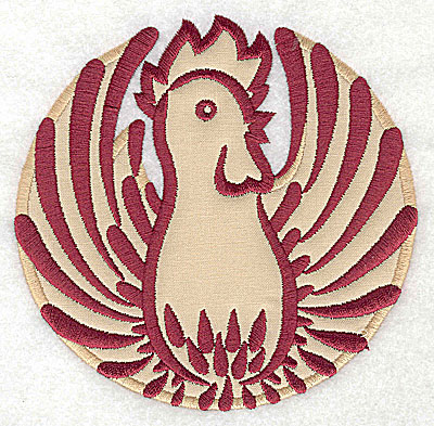 Embroidery Design: Rooster 7 applique<br>4.96w x 5.03h