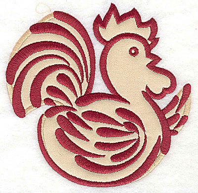 Embroidery Design: Rooster 9 applique<br>4.96w x 4.95h