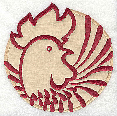 Embroidery Design: Rooster 10 applique<br>4.98w x 4.94h