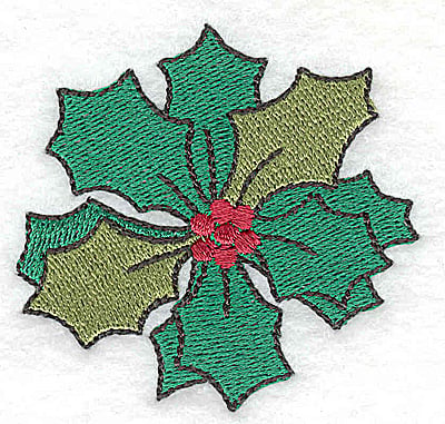 Embroidery Design: Holly with berries<br> 2.55w X 2.45h