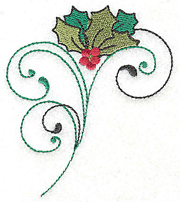 Embroidery Design: Holly bouquet<br> 3.01w X 3.51h