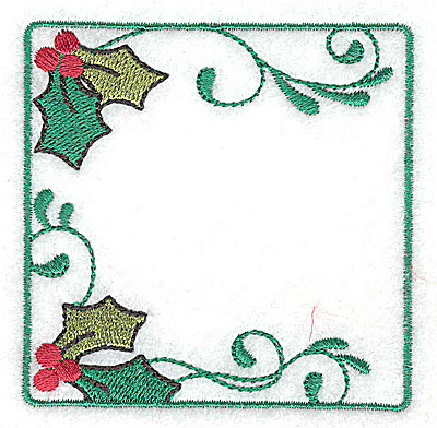 Embroidery Design: Holly design in square<br> 3.04w X 3.04h