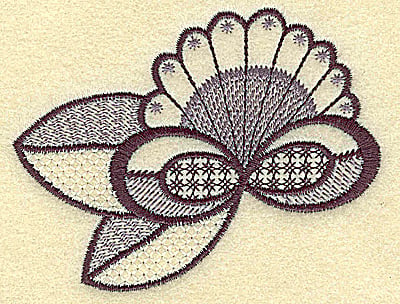 Embroidery Design: Floral fan<br> 3.62w X 2.78h