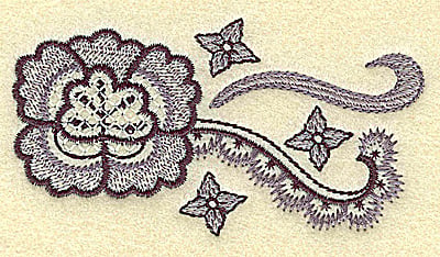 Embroidery Design: Flower and blossoms<br> 3.83w X 2.06h