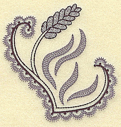 Embroidery Design: Wheat and swirls<br> 3.63w X 3.77h