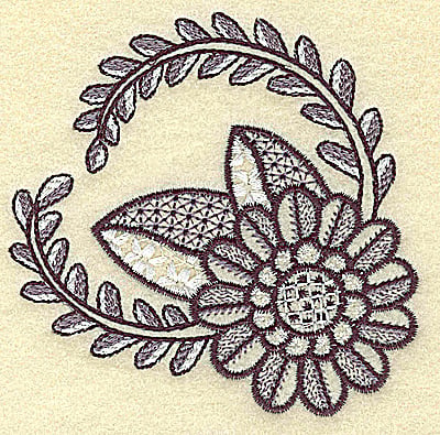 Embroidery Design: Daisy and vines<br> 3.62w X 3.52h