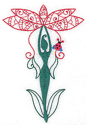 Embroidery Design: Flower Soul F large<br> 3.44w X 4.95h