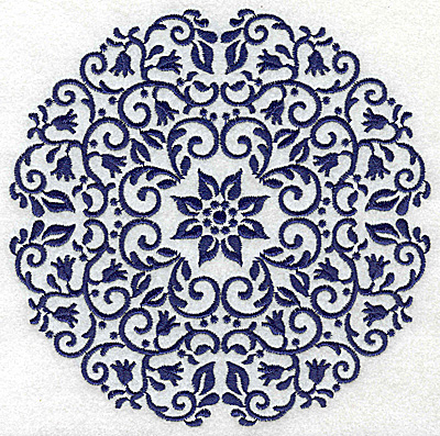 Embroidery Design: Fancy Circle C large<br> 6.53w X 6.53h