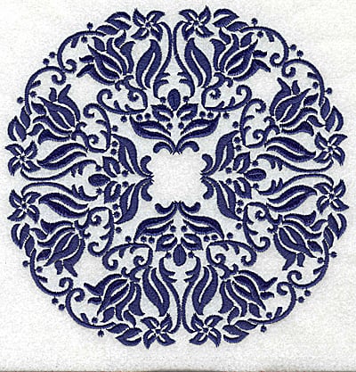 Embroidery Design: Fancy Circle J large<br> 6.51w X 6.51h