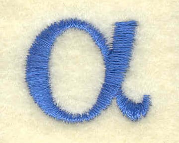 Embroidery Design: Alpha lower case small<br> 0.85w X 0.72h