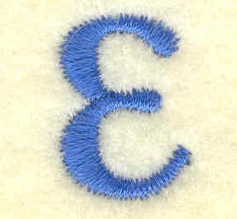 Embroidery Design: Epsilon lower case small<br> 0.51w X 0.72h