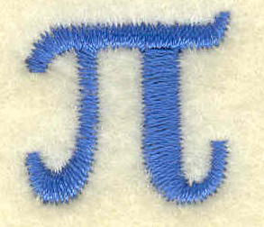 Embroidery Design: Pi lower case small<br> 0.77w X 0.72h