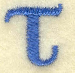 Embroidery Design: Tau lower case small<br> 0.67w X 0.71h