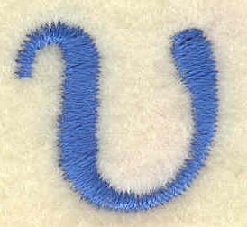 Embroidery Design: Upsilon lower case small<br> 0.77w X 0.71h