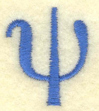 Embroidery Design: Psi lower case small<br> 0.94w X 1.09h