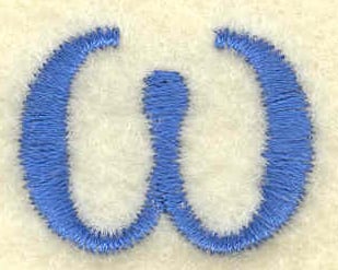 Embroidery Design: Omega lower case small<br> 0.93w X 0.72h