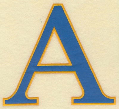 Embroidery Design: Alpha large applique<br> 7.29w X 6.50h