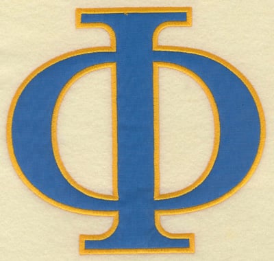 Embroidery Design: Phi large applique<br> 6.82w X 6.50h