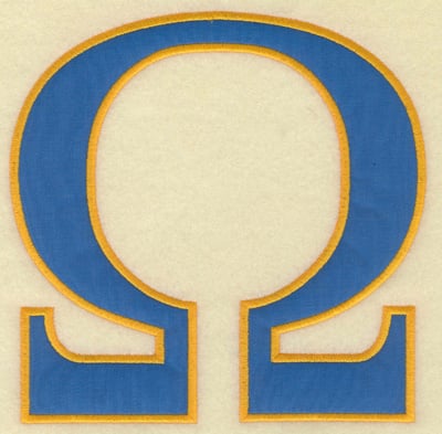 Embroidery Design: Omega large applique<br> 6.63w X 6.60h