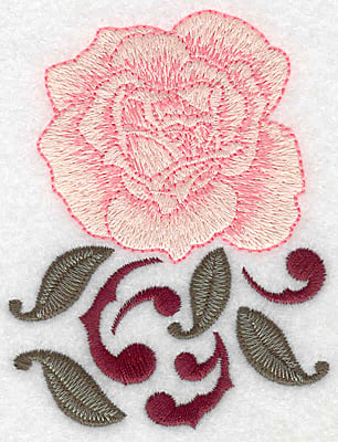 Embroidery Design: Single rose<br> 2.95w X 3.85h