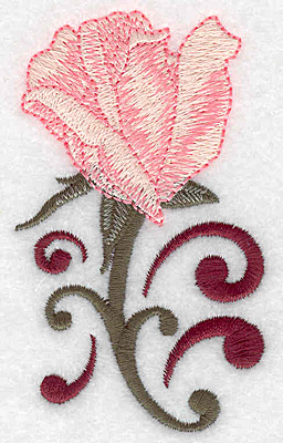 Embroidery Design: Rose bud opening<br> 2.17w X 3.66h | Embroidery Legacy Embroidery Design: Rose bud opening<br> 2.17w X 3.66h