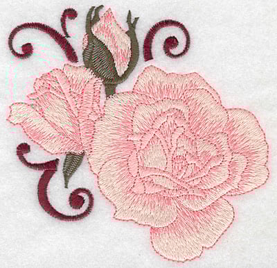 Embroidery Design: Rose and buds large<br> 4.98w X 4.89h