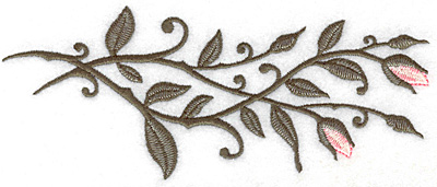 Embroidery Design: Rose buds horizontal<br> 6.98w X 2.86h | Embroidery Legacy Embroidery Design: Rose buds horizontal<br> 6.98w X 2.86h