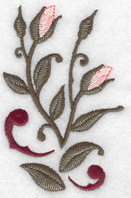 Embroidery Design: Rose buds verticle<br> 2.51w X 3.80h