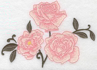 Embroidery Design: Roses three<br>6.79w X 4.99h
