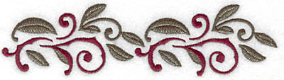 Embroidery Design: Swirls and leaves horizontal<br> 6.97w X 1.85h
