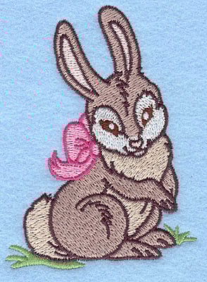 Embroidery Design: Bunny with bow<br> 2.84w X 3.87h | Embroidery Legacy Embroidery Design: Bunny with bow<br> 2.84w X 3.87h