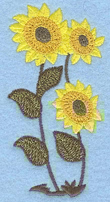 Embroidery Design: Sunflowers<br> 1.94w X 3.88h
