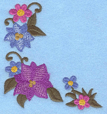 Embroidery Design: Floral corner A<br> 3.28w X 3.53h