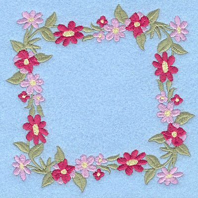 Embroidery Design: Floral Frame<br> 4.92w X 4.92h