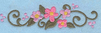 Embroidery Design: Flowers F<br> 3.86w X 1.07h
