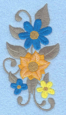 Embroidery Design: Flowers H<br> 2.05w X 3.87h