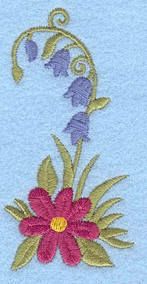 Embroidery Design: Flowers J<br> 1.73w X 3.50h