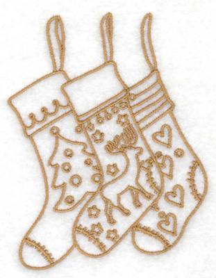 Embroidery Design: Christmas stockings<br> 3.01w X 3.88h