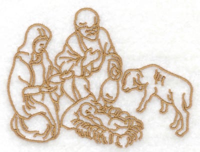 Embroidery Design: Nativity scene<br> 3.86w X 2.91h