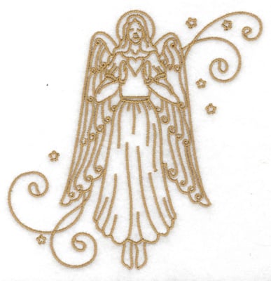 Embroidery Design: Angel stars swirls large<br> 4.87w X 4.96h