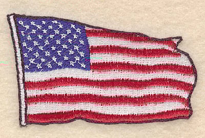 Embroidery Design: American flag small <br>3.03"w X 1.87"h
