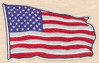 Embroidery Design: American flag medium Applique <br>7.00"w X 4.32"h | Embroidery Legacy Embroidery Design: American flag medium Applique <br>7.00"w X 4.32"h