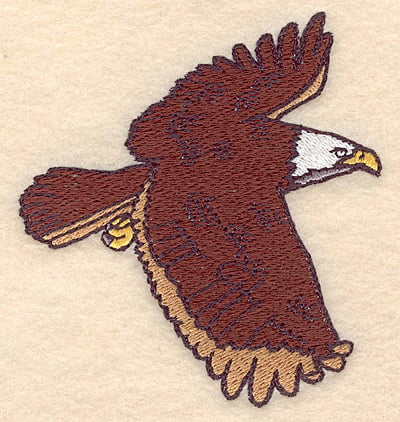 Embroidery Design: American bald eagle with wings spread <br>3.64"w X 3.94"h
