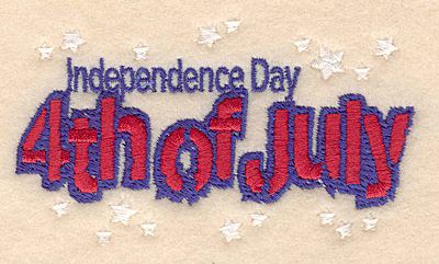 Embroidery Design: Independence Day small <br>3.87"w X 2.20"h