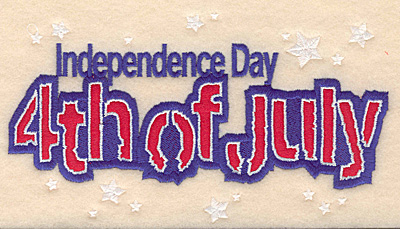 Embroidery Design: Independence Day large applique <br>7.00"w X 3.90"h