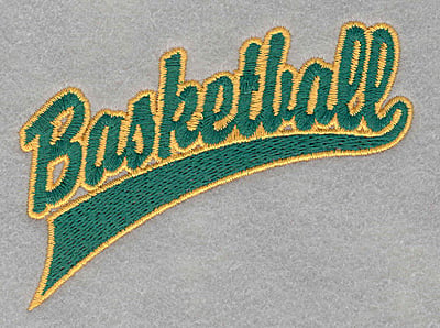 Embroidery Design: Basketball script<br>3.78w X 2.73h