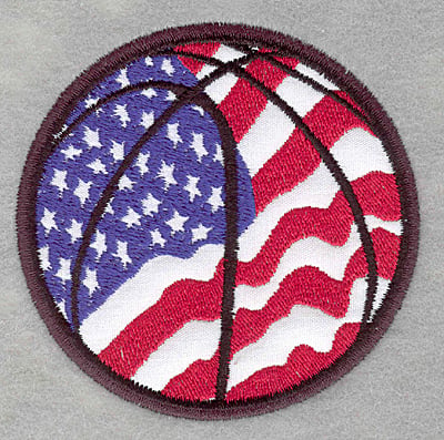 Embroidery Design: Americana basketball<br>3.30w X 3.25