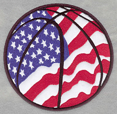 Embroidery Design: Americana basketball applique<br>5.08w X 4.98h