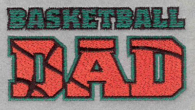 Embroidery Design: Basketball dad<br>3.90w X 2.05h