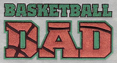 Embroidery Design: Basketball dad applique<br>6.50w X 3.38h